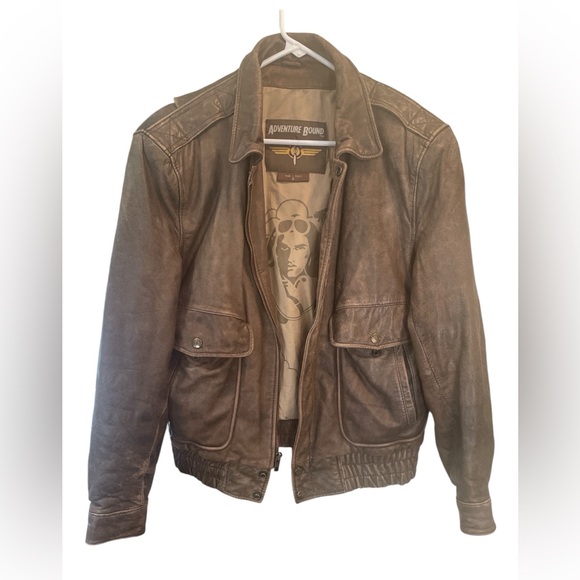 Vintage Wilson’s Leather Adventure Bound Men’s Aviator Bomber Jacket Small - Picture 1 of 7
